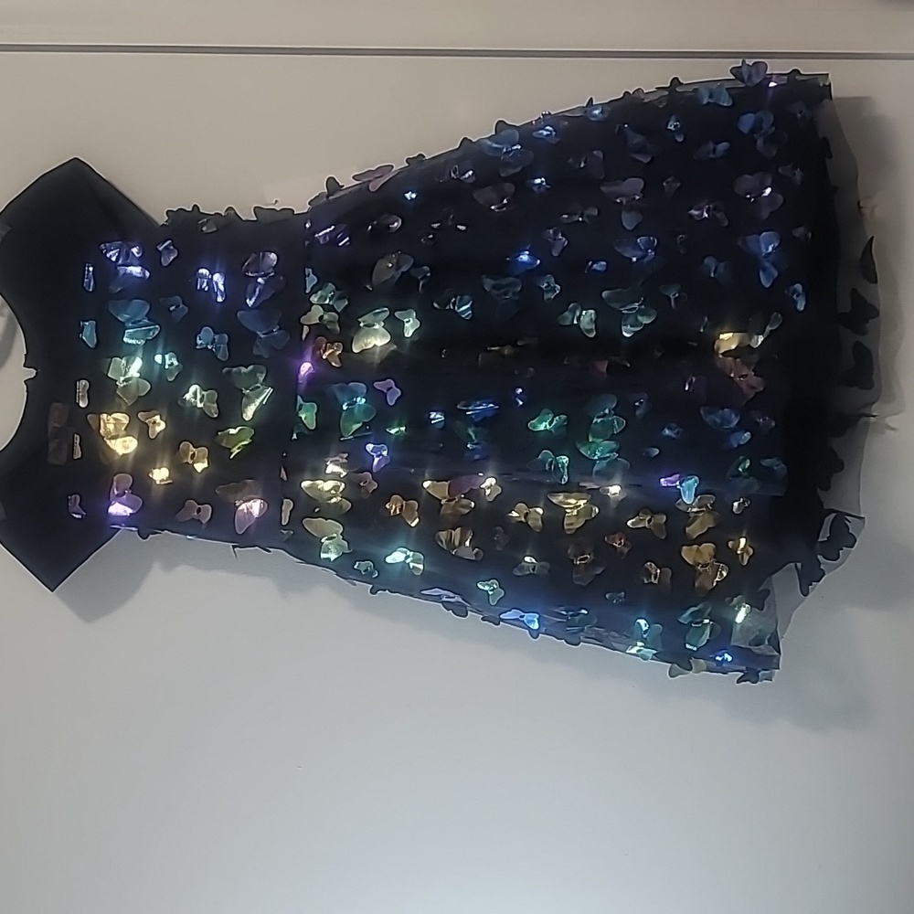 New Purple Rose Navy Butterfly (Multicolor) Dress